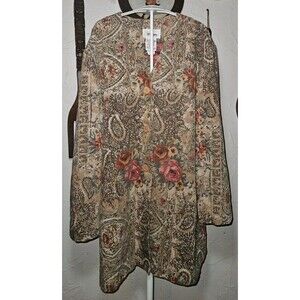 VTG Worthington Rose Floral Paisley Blazer 90s Whimsigoth Brown Pink Cottagecore